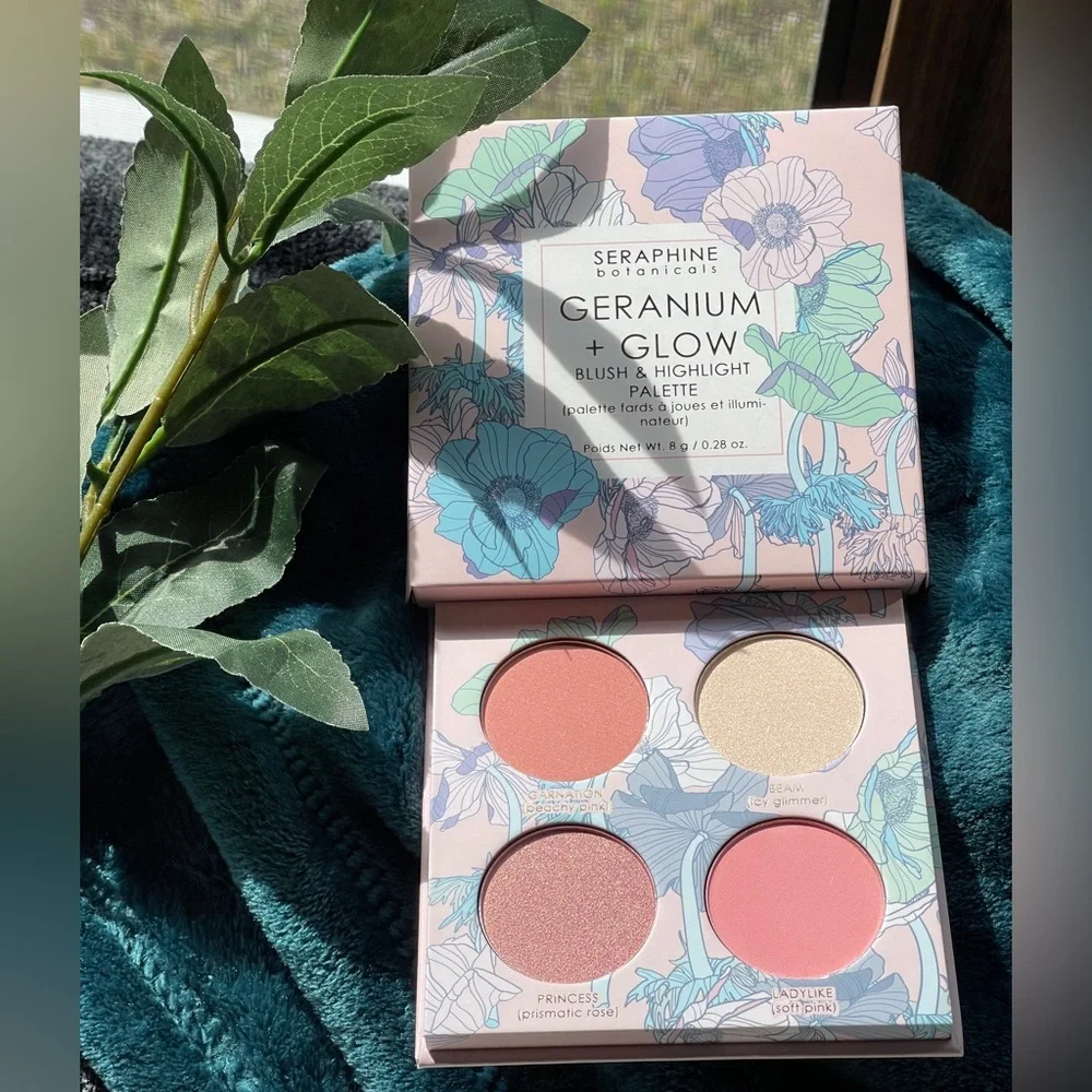 SERAPHINE Botanicals Geranium + Glow Blush & Highlight Palette In Heliop…